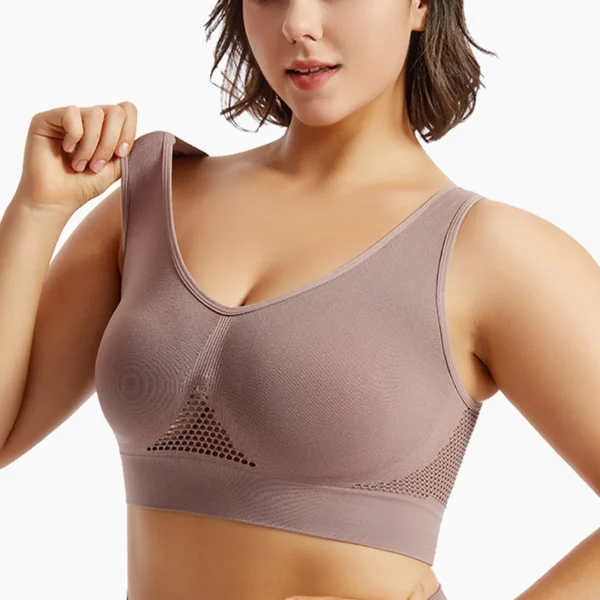 Brassière respirante de CrossFit grise marron