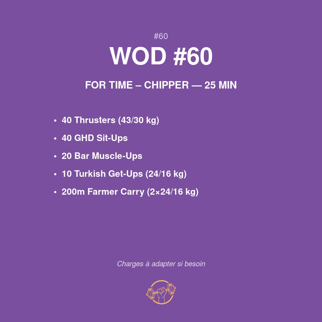 WOD #60 CrossFit — infographie