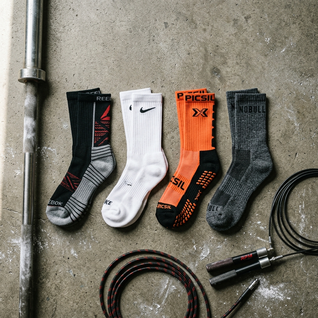 Chaussette crossfit : comparatif marques (reebok vs nike vs picsil vs nobull) - illustration