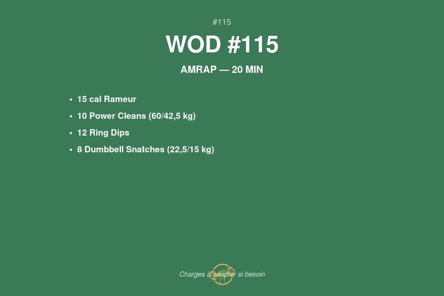 WOD #115 CrossFit — infographie