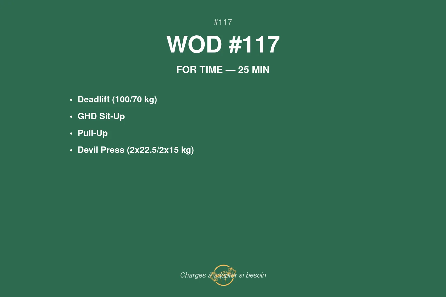 WOD #117 CrossFit — infographie