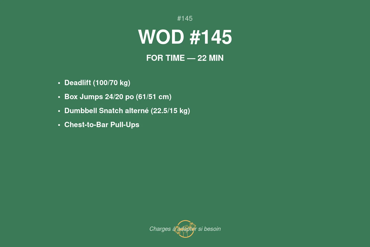 WOD #145 CrossFit — infographie