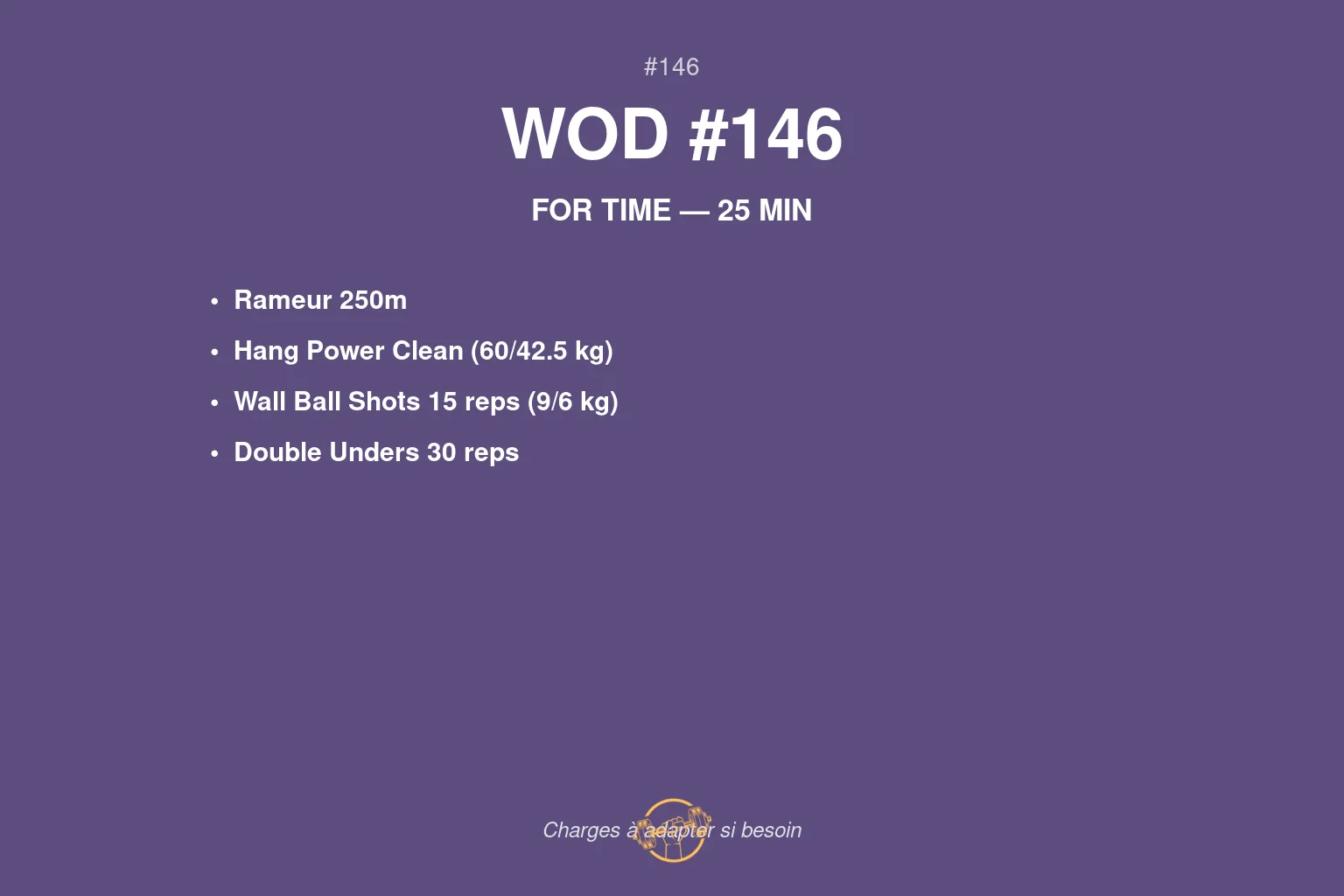 WOD #146 CrossFit — infographie