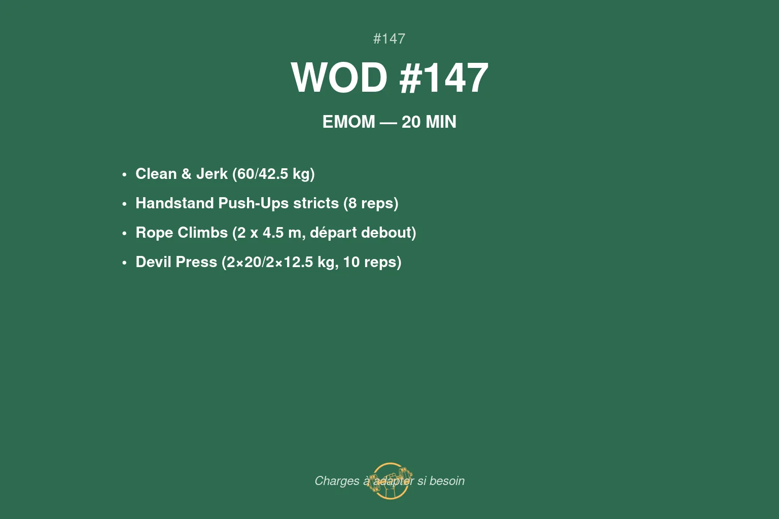 WOD #147 CrossFit — infographie